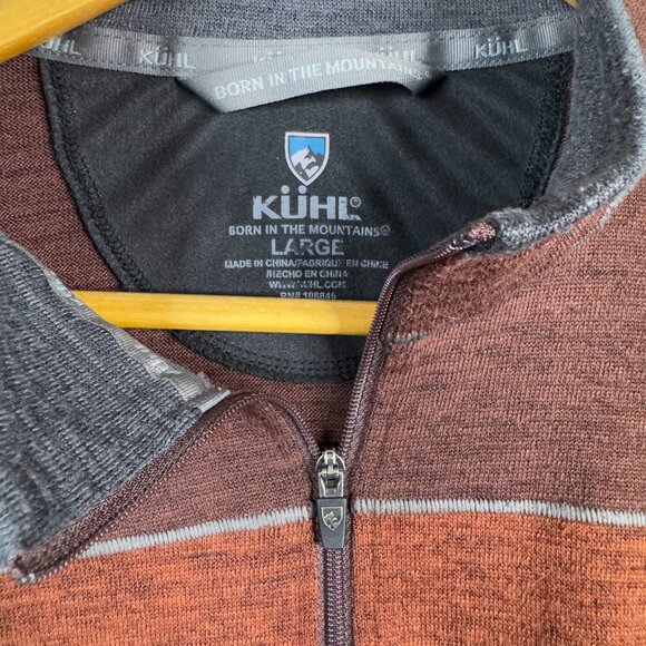 Kuhl Sweater Mens Large Timber Brown LS Lightweight Soft Brushed Knit Ryzer 1/4 - Picture 10 of 16